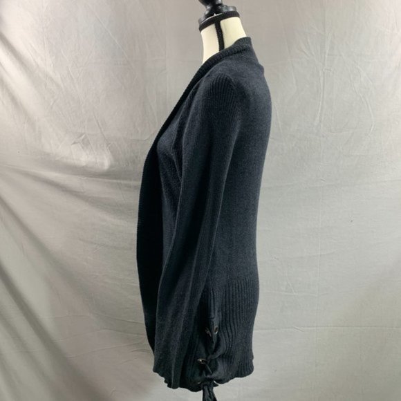 Dark Gray Side Tie Cardigan - Picture 4 of 5